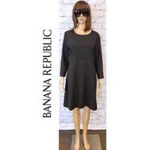 Essential item! BANANA REPUBLIC, Black long sleeve knee length dress